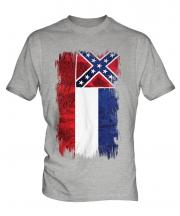 Mississippi State Grunge Flag Mens T-Shirt