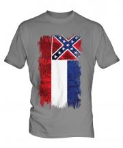 Mississippi State Grunge Flag Mens T-Shirt