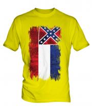 Mississippi State Grunge Flag Mens T-Shirt