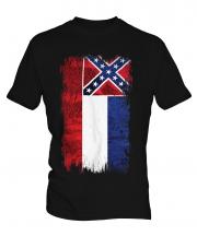 Mississippi State Grunge Flag Mens T-Shirt
