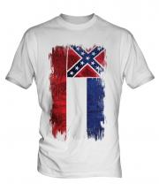 Mississippi State Grunge Flag Mens T-Shirt