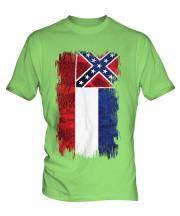 Mississippi State Grunge Flag Mens T-Shirt