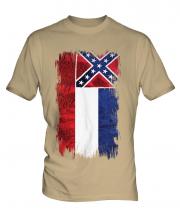 Mississippi State Grunge Flag Mens T-Shirt