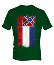 Mississippi State Grunge Flag Mens T-Shirt