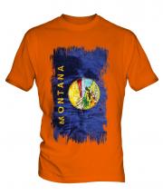 Montana State Grunge Flag Mens T-Shirt