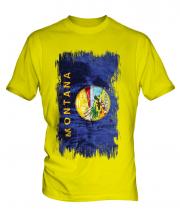 Montana State Grunge Flag Mens T-Shirt