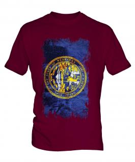 Nebraska State Grunge Flag Mens T-Shirt