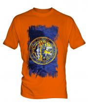 Nebraska State Grunge Flag Mens T-Shirt