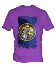 Nebraska State Grunge Flag Mens T-Shirt