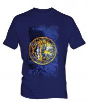 Nebraska State Grunge Flag Mens T-Shirt
