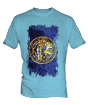 Nebraska State Grunge Flag Mens T-Shirt
