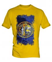 Nebraska State Grunge Flag Mens T-Shirt
