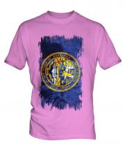 Nebraska State Grunge Flag Mens T-Shirt