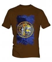 Nebraska State Grunge Flag Mens T-Shirt