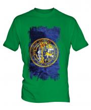 Nebraska State Grunge Flag Mens T-Shirt