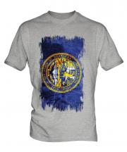 Nebraska State Grunge Flag Mens T-Shirt