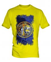 Nebraska State Grunge Flag Mens T-Shirt