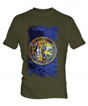 Nebraska State Grunge Flag Mens T-Shirt
