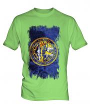 Nebraska State Grunge Flag Mens T-Shirt