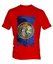 Nebraska State Grunge Flag Mens T-Shirt