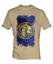 Nebraska State Grunge Flag Mens T-Shirt