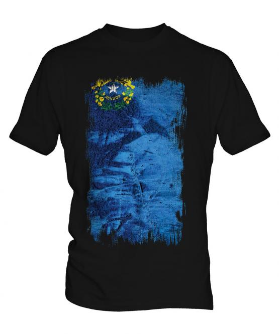Nevada State Grunge Flag Mens T-Shirt