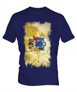 New Jersey State Grunge Flag Mens T-Shirt