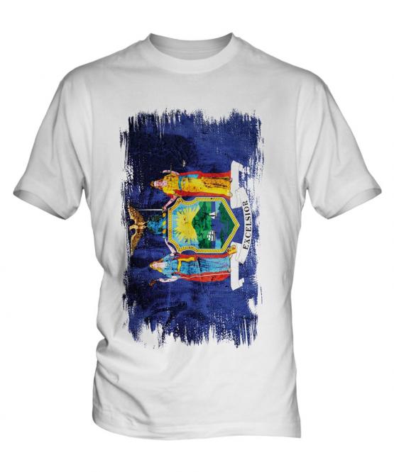 New York State Grunge Flag Mens T-Shirt