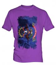 North Dakota State Grunge Flag Mens T-Shirt