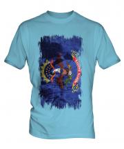 North Dakota State Grunge Flag Mens T-Shirt