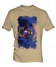North Dakota State Grunge Flag Mens T-Shirt