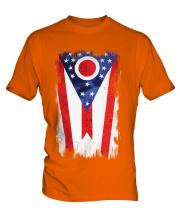 Ohio State Grunge Flag Mens T-Shirt