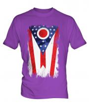 Ohio State Grunge Flag Mens T-Shirt