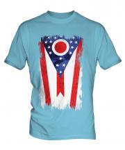 Ohio State Grunge Flag Mens T-Shirt