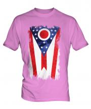 Ohio State Grunge Flag Mens T-Shirt