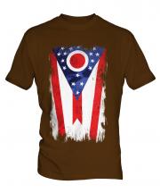 Ohio State Grunge Flag Mens T-Shirt