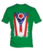 Ohio State Grunge Flag Mens T-Shirt