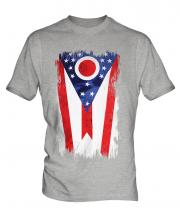 Ohio State Grunge Flag Mens T-Shirt