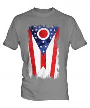 Ohio State Grunge Flag Mens T-Shirt
