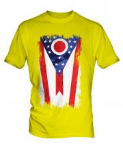 Ohio State Grunge Flag Mens T-Shirt