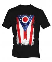 Ohio State Grunge Flag Mens T-Shirt