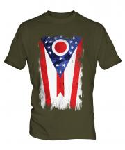 Ohio State Grunge Flag Mens T-Shirt