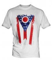 Ohio State Grunge Flag Mens T-Shirt