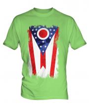 Ohio State Grunge Flag Mens T-Shirt