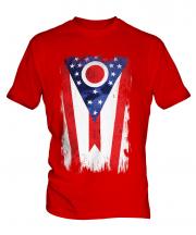 Ohio State Grunge Flag Mens T-Shirt
