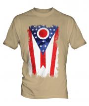 Ohio State Grunge Flag Mens T-Shirt