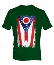 Ohio State Grunge Flag Mens T-Shirt
