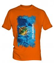Oklahoma State Grunge Flag Mens T-Shirt
