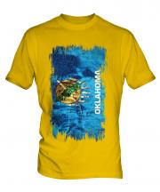 Oklahoma State Grunge Flag Mens T-Shirt