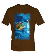 Oklahoma State Grunge Flag Mens T-Shirt